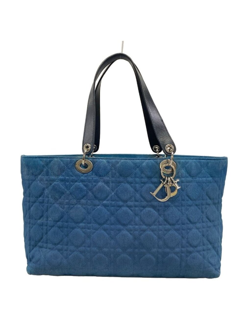 Dior Tote Bag Cannage Stitch Blue Navy Leather